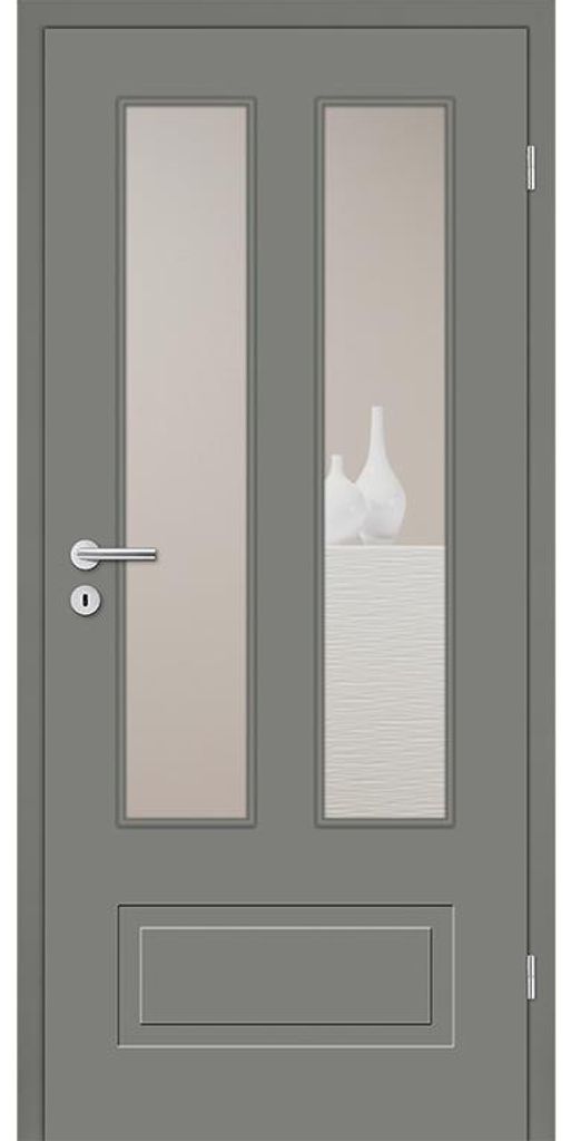 Mosel Türen Weiß RAL 9010 40 mm Zimmertür Alba mit Lichtausschnitt, Röhrenspanplatte Glattkante Weißlack, Buntbartschloss, PEFC , Germany