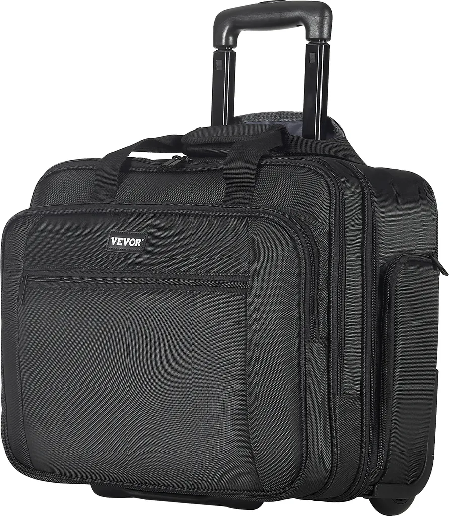 Laptop Trolley VEVOR 17,3 Pouces, Sacoche Ordinateur à Roulettes Noir