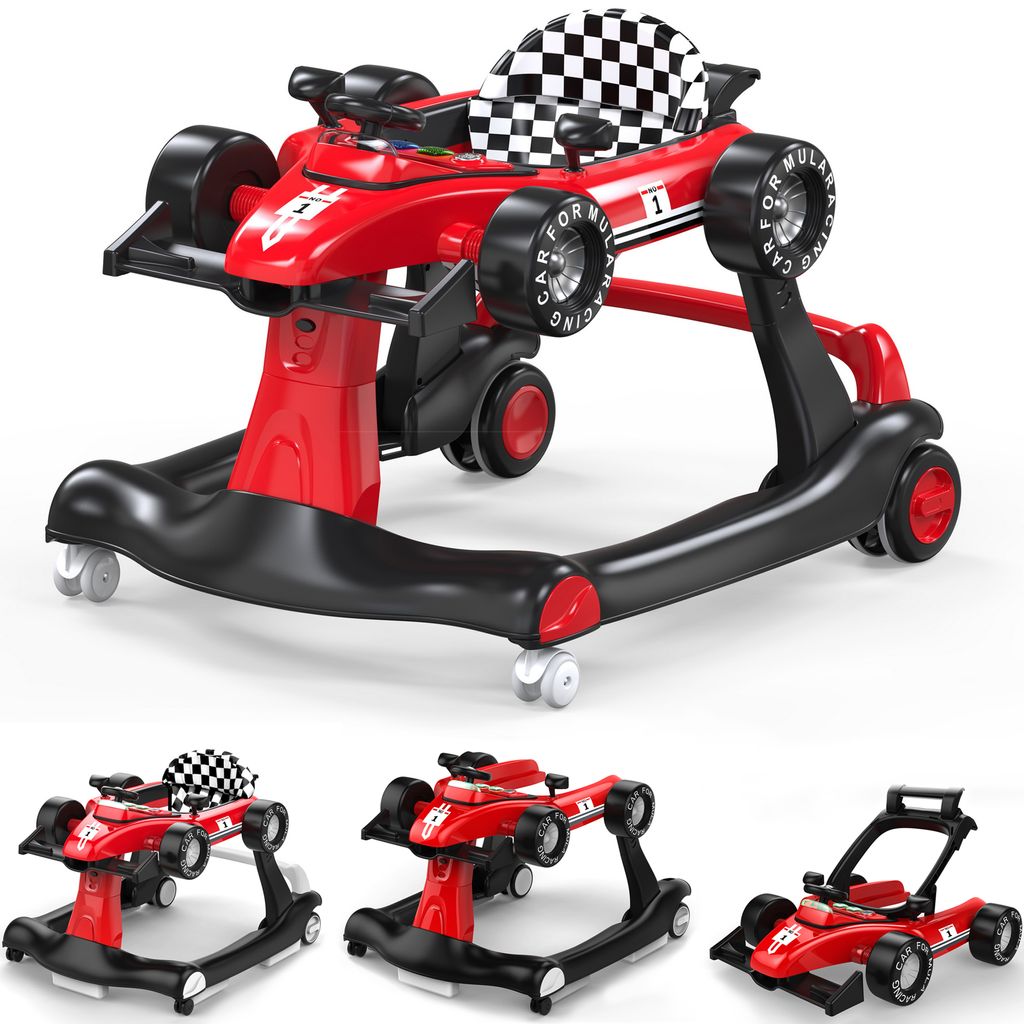 ROBUD Lauflernwagen Aus Holz – Mit Gummierten Rädern, Xylophon & Spielzeug – Meeresthema