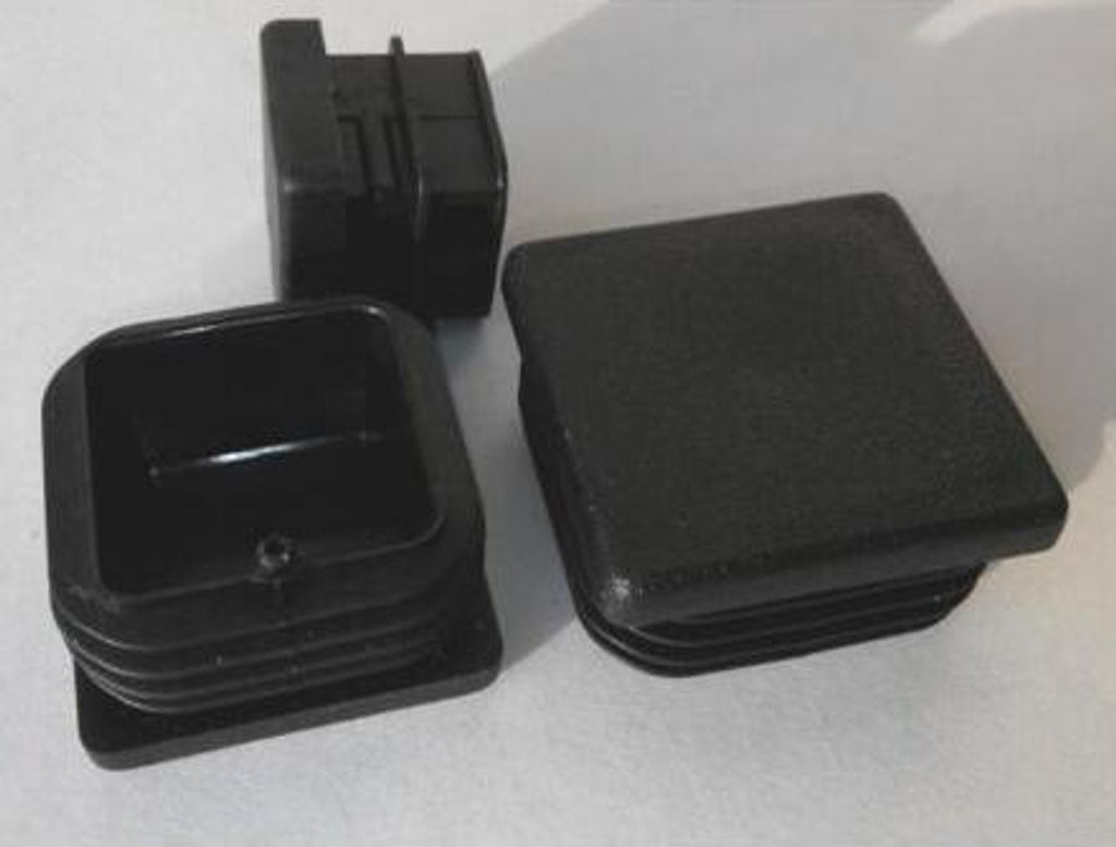 Stahlstopfen quadratisch 80x80mm, schwarz - 10er-Pack