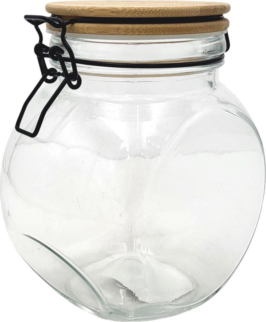 Drahtbügelglas 1600 ml mit Bambusdeckel – Vorratsglas & Produktbild 