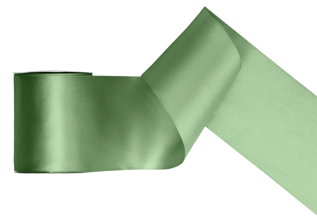 Ruban satin vert sauge 25m x 100mm : masquez et sublimez vos décors