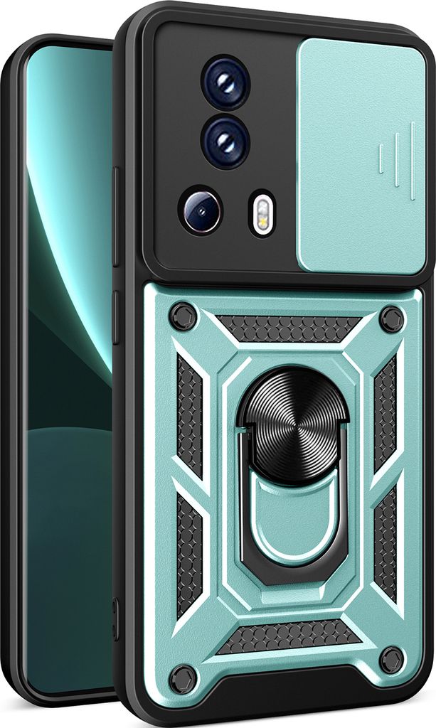 Hülle für Xiaomi 13 Lite / Civi 2 mit Ring Ständer Halter Dia Kameraschutz TPU PC Hybrid Handyhülle Grün