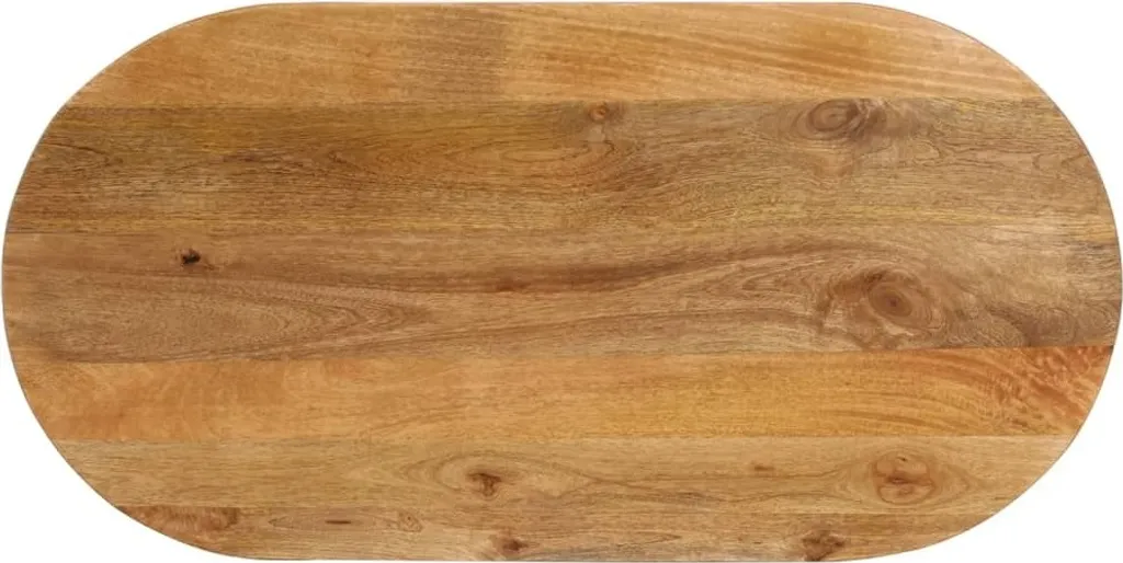 Piano Legno Massello Mango 80x40 Ovale - Top Tavolino Vintage