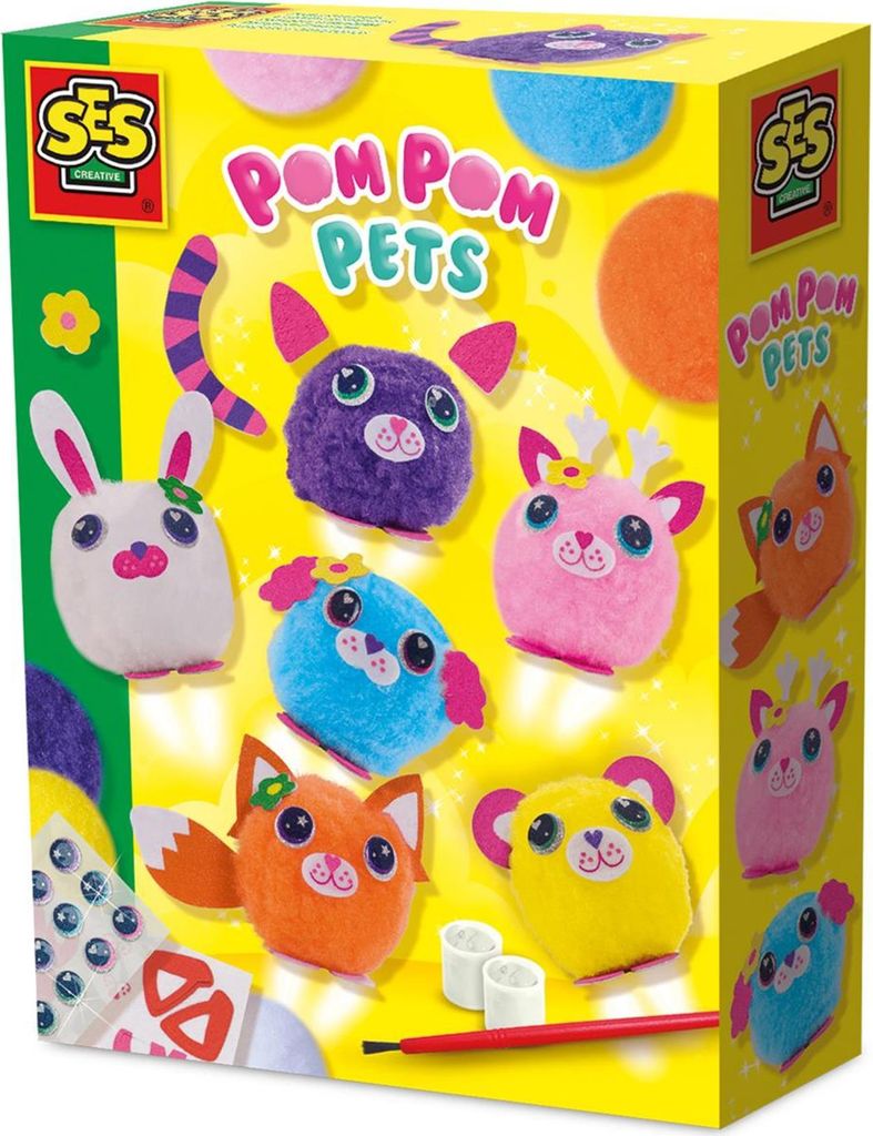 SES CREATIVE Tiere mit Pompons 14789