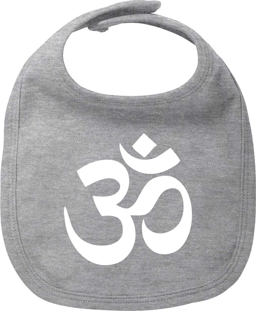 Huuraa Baby Lätzchen Om Symbol Heather Grey Klettverschluss Baumwolle Latz Geschenkidee