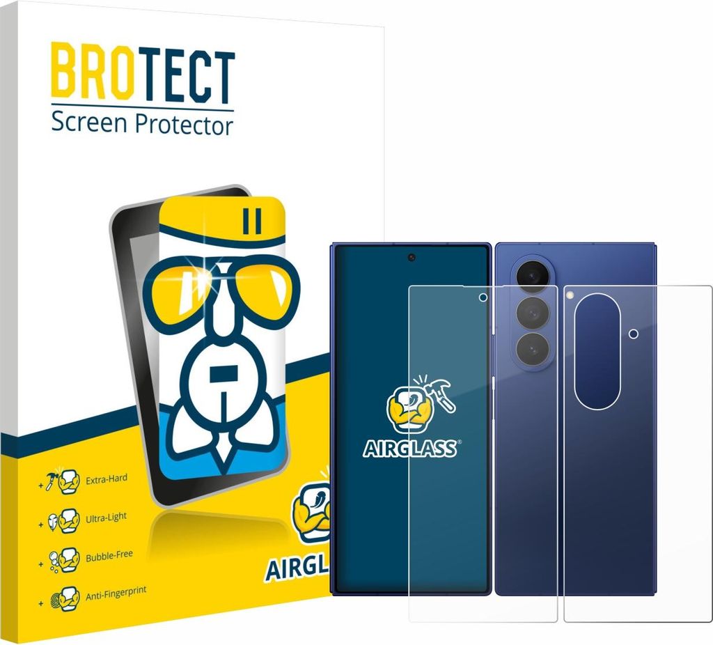BROTECT Schutzglas für Samsung Galaxy Z Fold 7 (Display+Rückseite) Schutzfolie Panzer Folie Glas Display Schutz klar