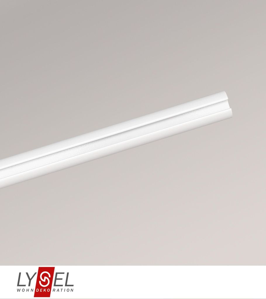 LYSEL Gardinenstange Opal Innenlauf Weiß, Länge: 200cm