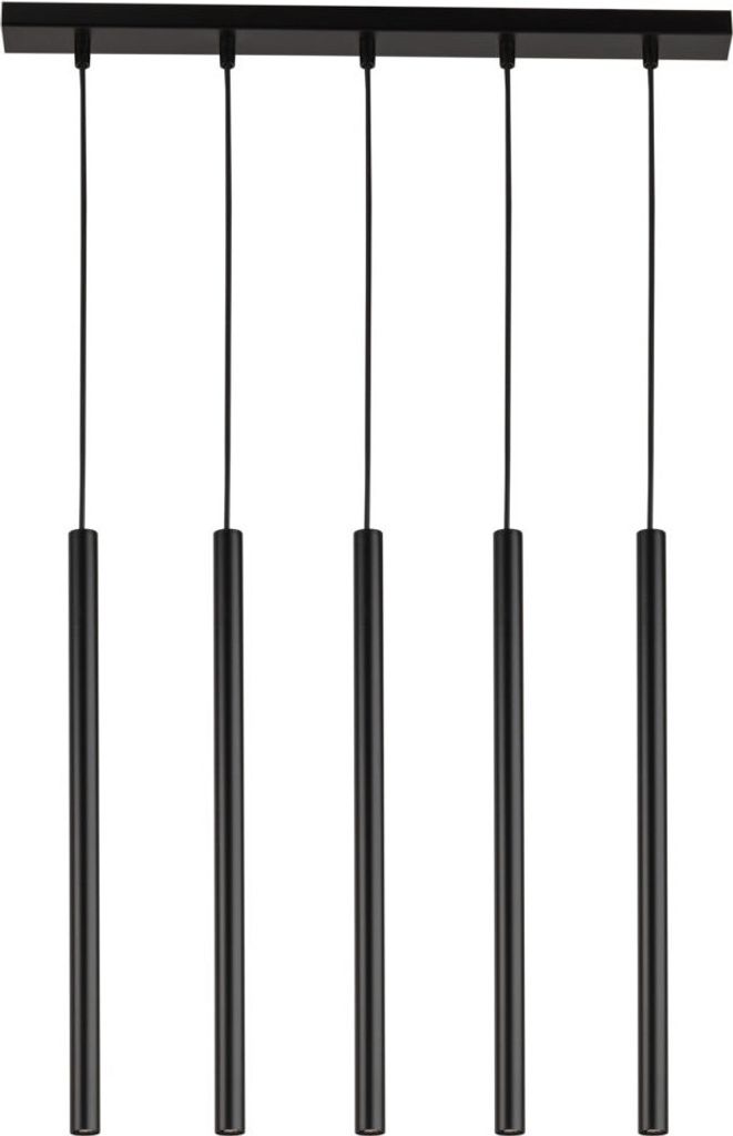 Lampa wisząca dekoracyjna czarna nowoczesna 5 punktowa Zdjęcie produktu 