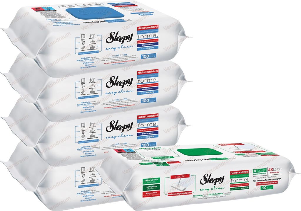 Sleepy Easy Clean Set 4xBlau Oberflächenreinigungstücher / Produktbild 