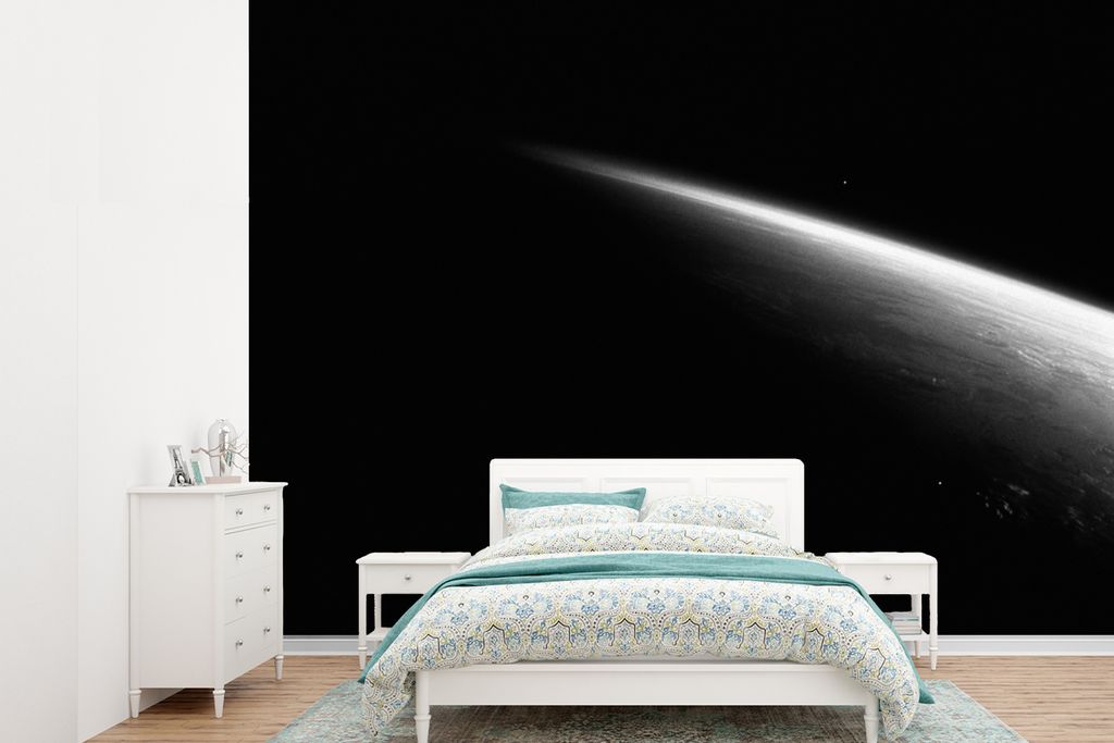 MuchoWow Fototapete für Wohnzimmer oder Schlafzimmer Wandtapete Vinyl Motivtapete Erde - Weltraum - Planeten - 330x240 cm - Vinyltapete