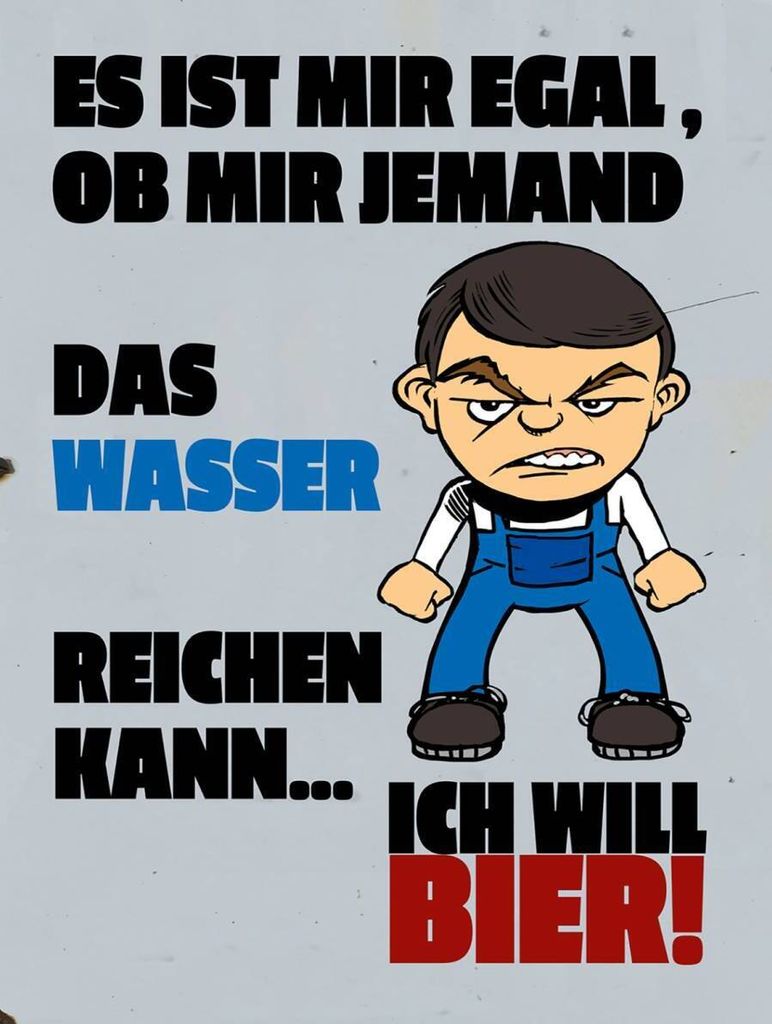 vianmo Holzschild 40x30 cm es mir egal Wasser ich will Bier