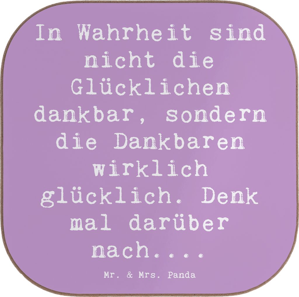 Mr. & Mrs. Panda Tischuntersetzer Spruch Dankbarkeit für kleine Dinge - Lavendeltraum - Geschenk, gläseruntersetzer, Philosophie des Glücks, Unt...