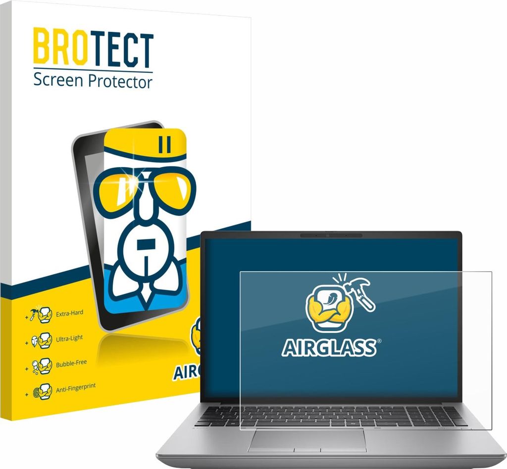 BROTECT Schutzglas für HP ZBook Fury 16 G11 Non-Touch Schutzfolie Panzer Folie Glas Display Schutz klar