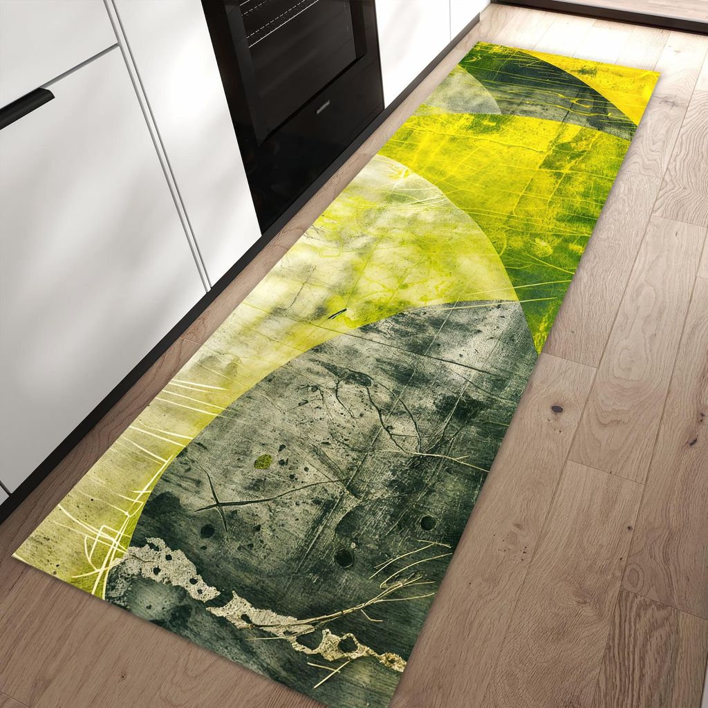 Küchenteppich 80x250cm rutschfest & abwischbar PVC Läufer - Abstraktkunst