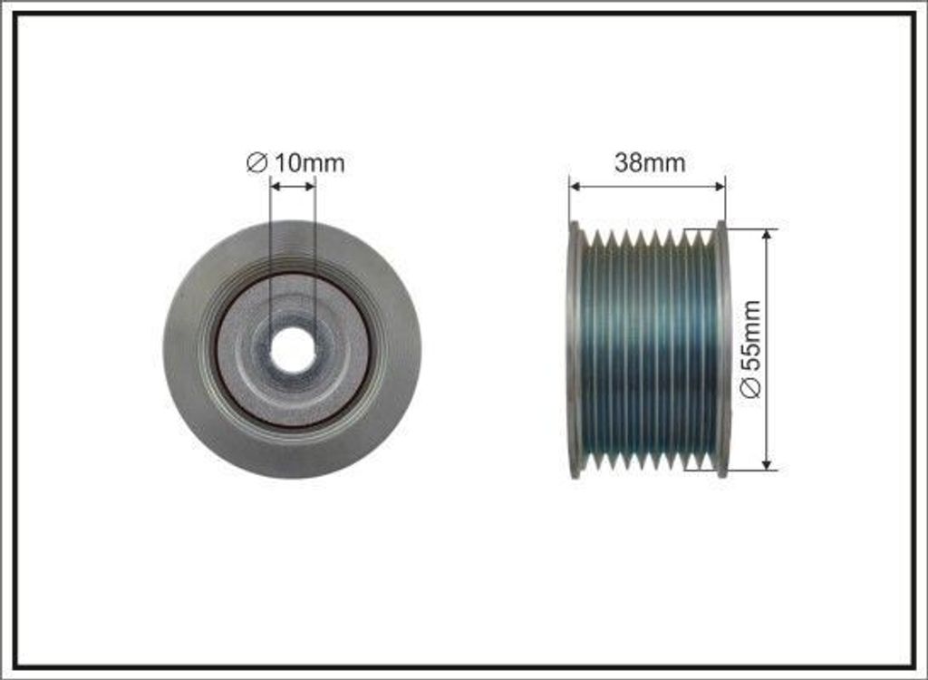 CAFFARO 500428 Umlenkrolle Keilrippenriemen 55mm für TOYOTA LAND CRUISER (VDJ20, UZJ20)