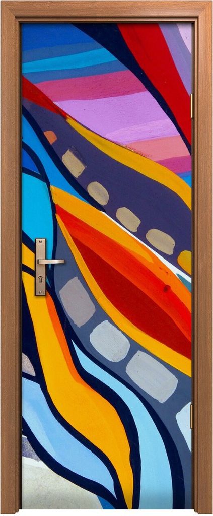 Türposter 70x200 cm Türaufkleber Türtapete Türfolie Klebefolie Deko Abstrakte Textur Acrylfarbe