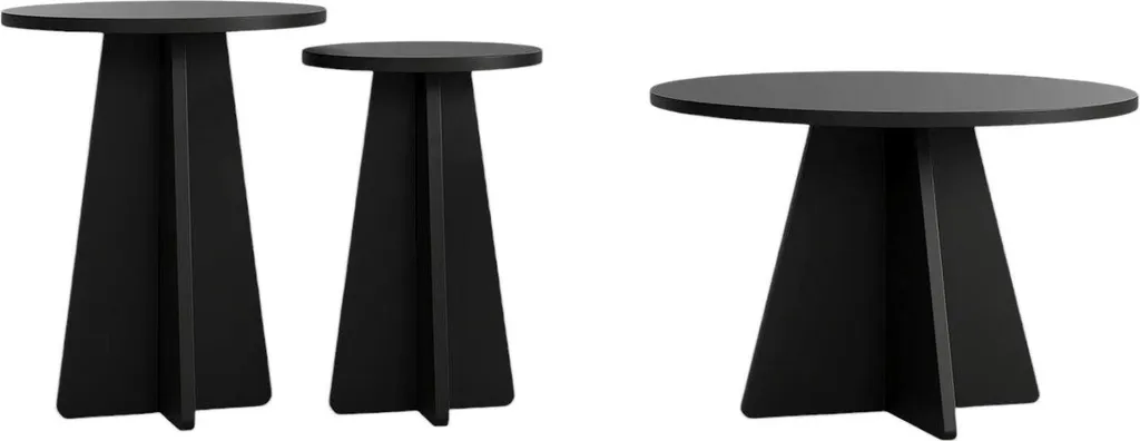 Cargeghe Table basse ronde 60x60x40h cm Noir - Design Minimaliste Chic