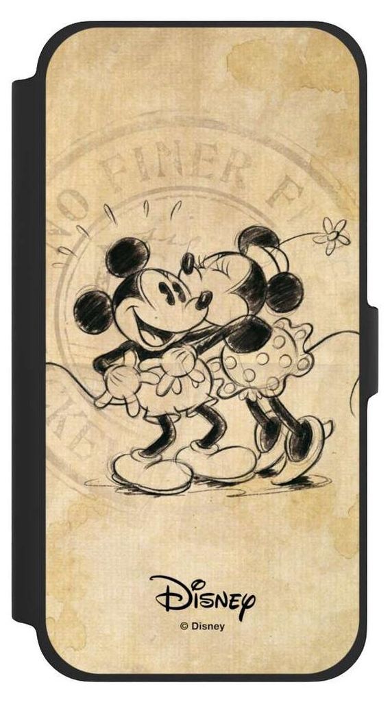 NIVOCASE Klapphülle für Apple iPhone 13 Pro Max Handyhülle aus Kunst Leder NIVOflip schwarz Mickey Mouse Minnie Mouse Vintage