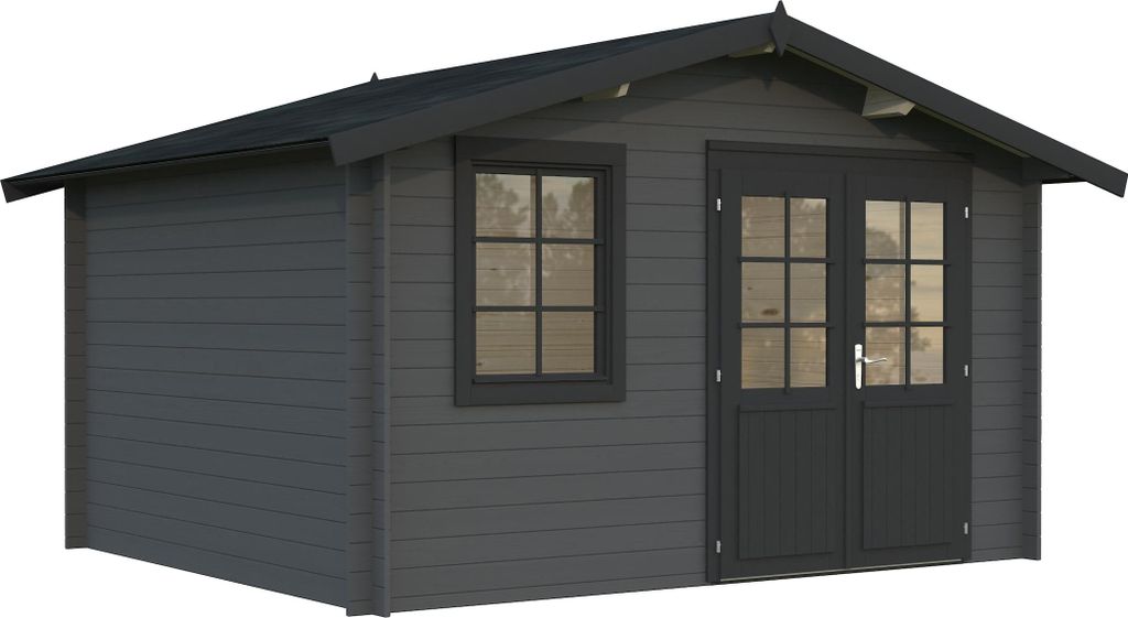 Palmako Gartenhaus Klara 10,4 m² - 28 mm Grau dunkelgrau/anthrazit