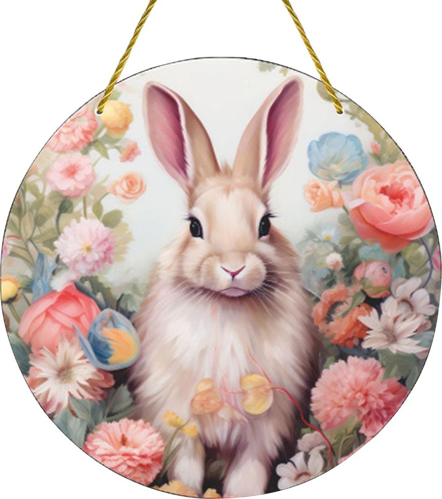 Osteranhänger zum Aufhängen, Dekoration mit Umhängeband, einfach aufzuhängen, Hasenmuster-Design, breite Anwendung, Fenster-Acryl-Anhänger