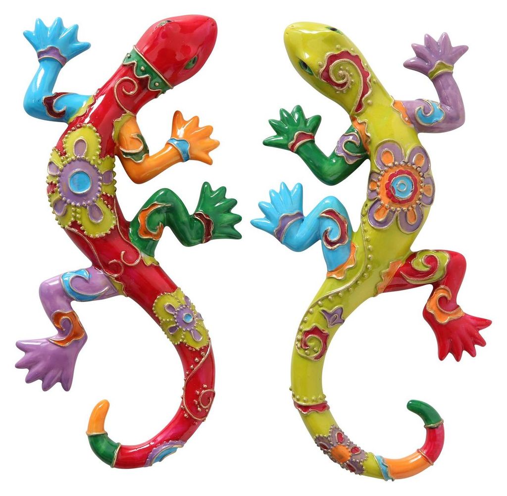 Dekofigur Exotic Eidechse 2 sortiert Kunstharz L24 cm rot/grün 2er Set
