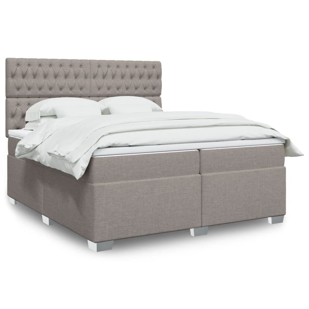 Maison Exclusive - Boxspringbett mit Matratze Taupe 200x200 cm Stoff