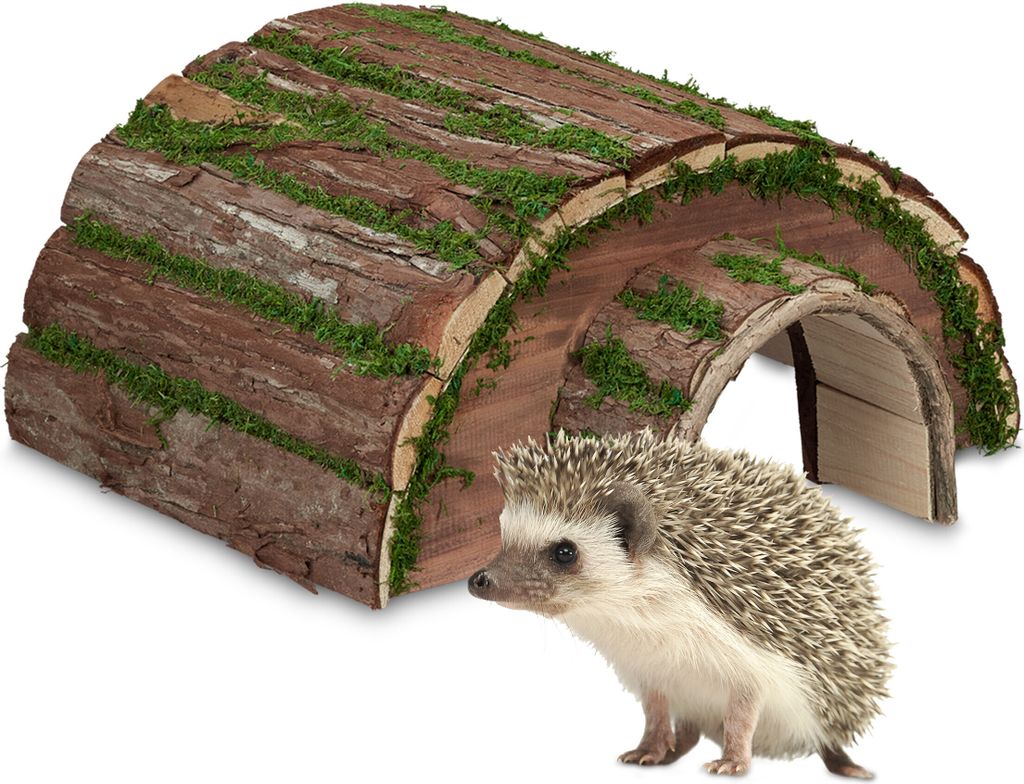 Relaxdays Igelhaus, Holz & Moos, Überwinterung für Igel im Produktbild 