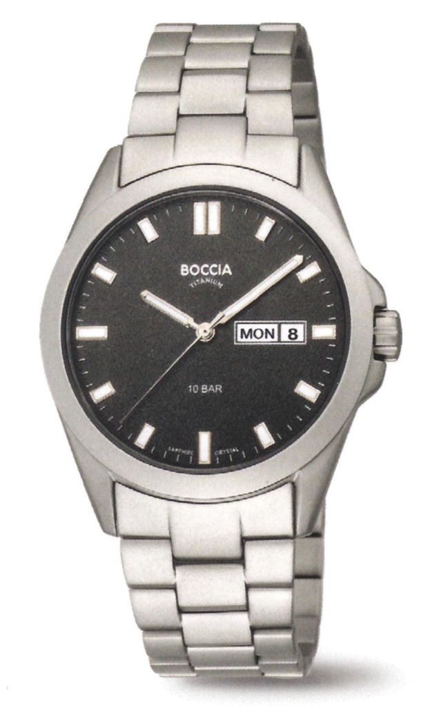 Pánské hodinky s černým ciferníkem – model Boccia 3683-02 Obrázek produktu 