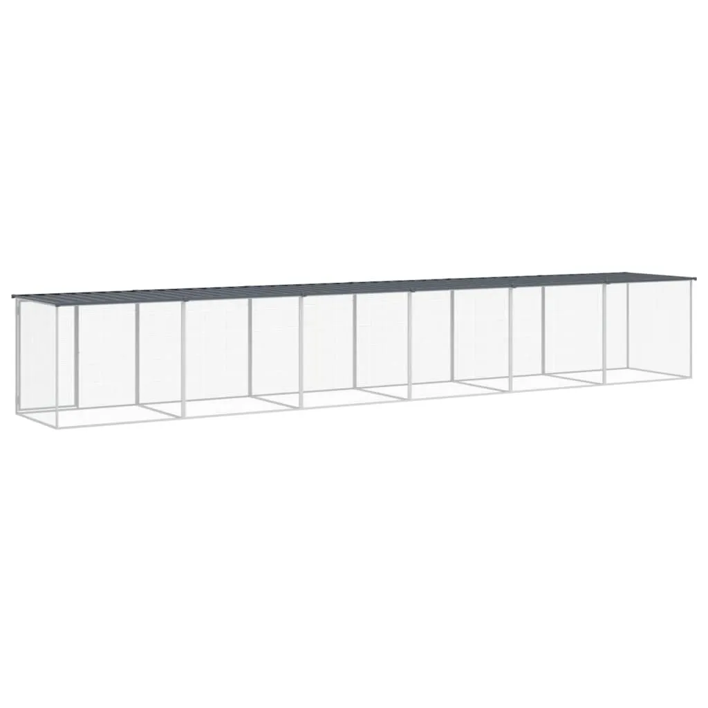 vidaXL Cage à poules avec toit anthracite 603x98x90 cm acier galvanisé