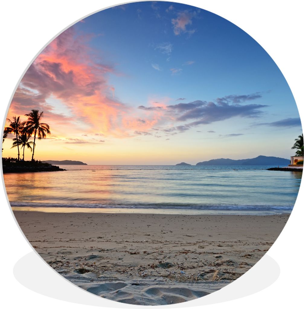 MuchoWow Rundes Wandbild - Runde Bilder Strand - Tropisch - Farben Ø 30 cm Kreis Wanddekoration Kunststoff - Wandkreis - Wandschmuck - Schlafzim...