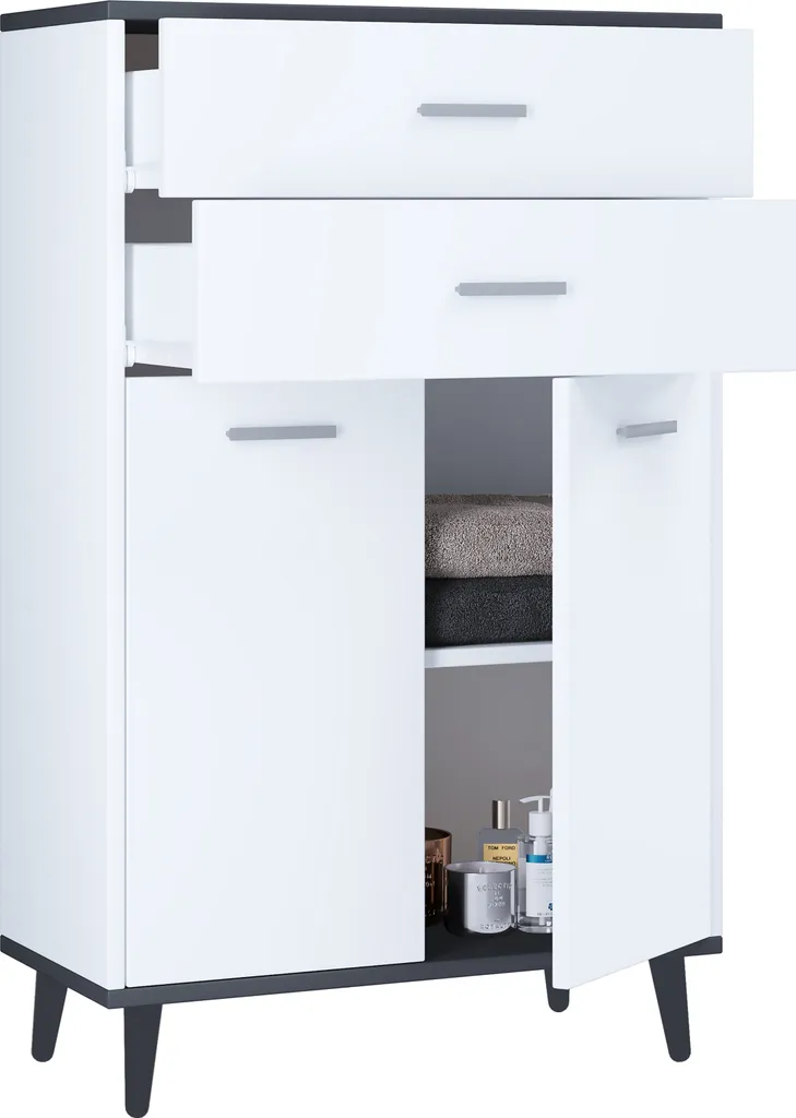 Arredo Bagno Landos Bianco/Antracite 97x60 cm | Spazio e Stile