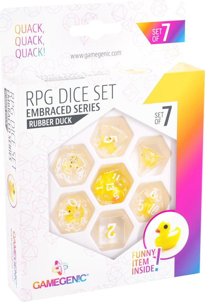 RPG Würfelset Embraced Rubber Duck – 7-teiliges Poly-Würfelset