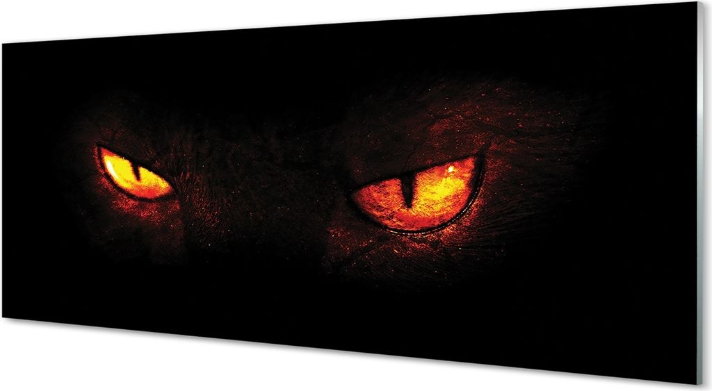 Glasbilder 125x50 Wandkunst glühende Augen
