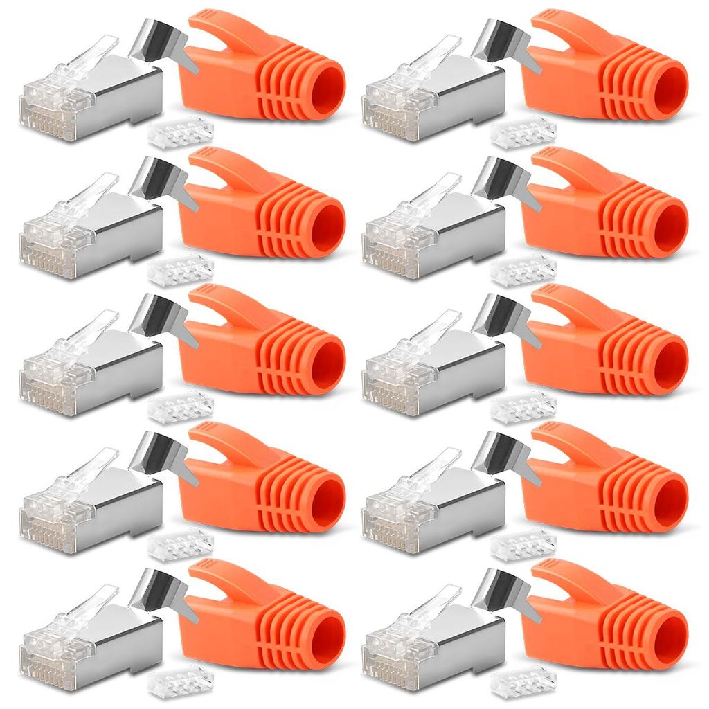 10x Netzwerkstecker CAT7 CAT6 CAT6A RJ45 Netzwerk Stecker Produktbild 