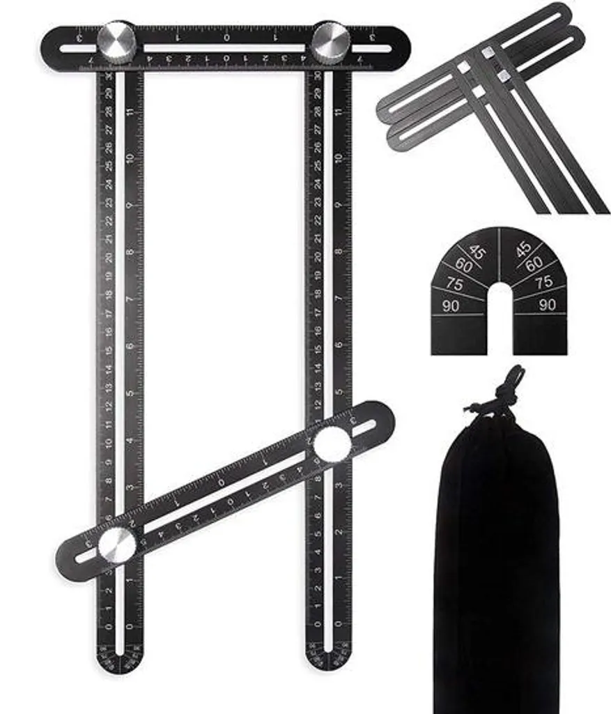 Instrument de mesure en métal argenté - règle plate aluminium robuste