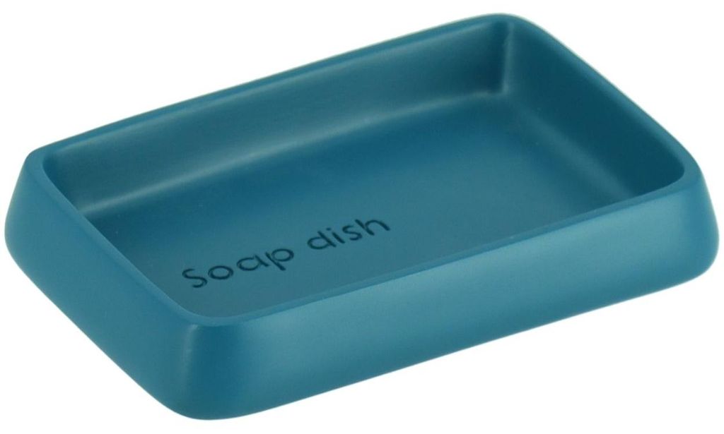 TENDANCE | Seifenhalter - Badeseifenschale - Seifenschale - blau - 13 x 8 cm - aus Polyresin - Seifenablage - modern - Badezimmer - Praktisch