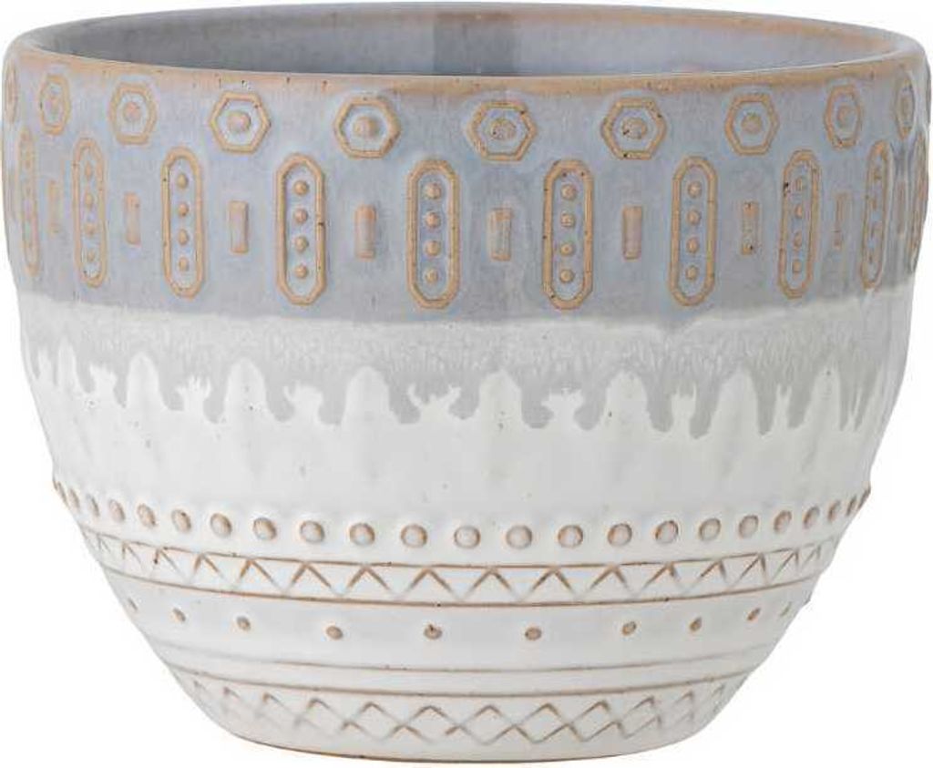 Bloomingville Blumentopf BASEL Grau 14 cm Keramik Übertopf