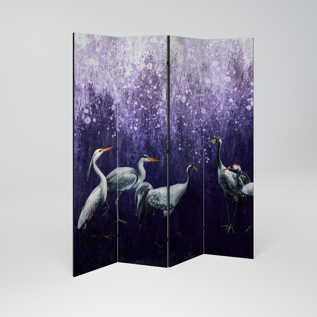 SpaceRebels Paravent Raumteiler - 4-teilig Raumtrenner, Druck 1-Seite - Raumtrenner - Trennwand Wohnung - Room Divider - Spanische Wand Deko Modern...