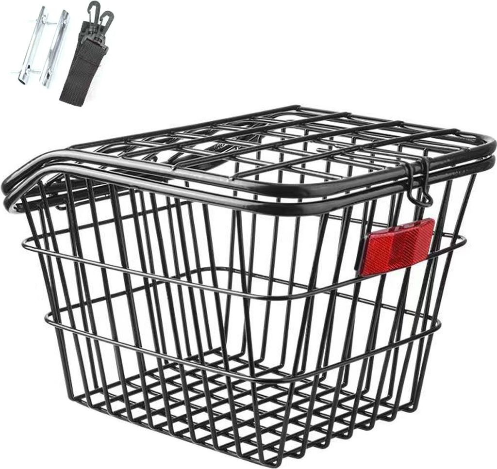 Fahrrad-Aufbewahrungskorb hinten, robust, große Kapazität, universell, für MTB, Rennrad, Mountainbike, Metalldrahtkorb, Fahrradzubehör