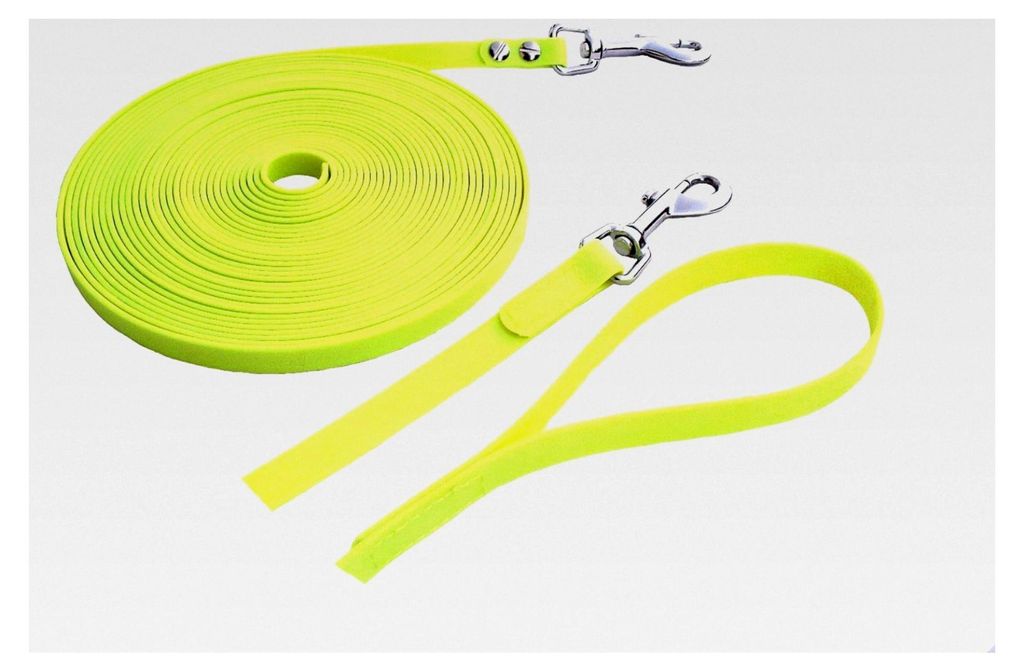 BioThane Leine 2m lang, 9mm breit, neon gelb ohne HS