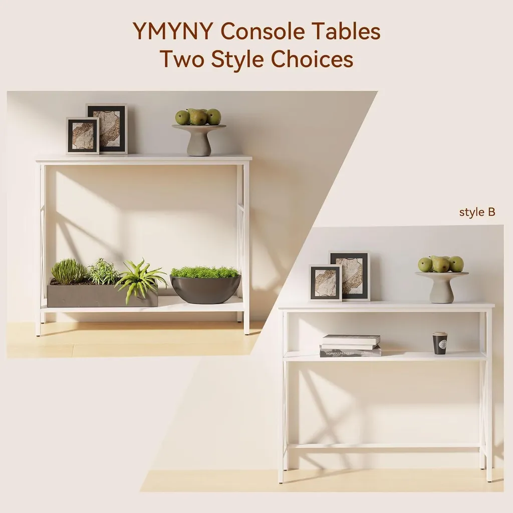 Table console d'appoint avec 2 étagères réglable en hauteur modèle C20