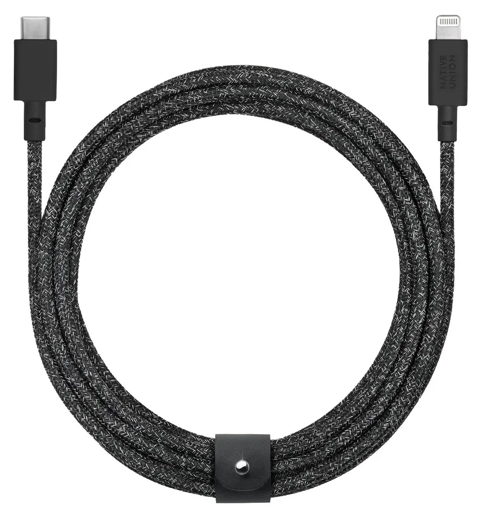 Câble Lightning ultra-long 3m Native Union Belt Cosmos Noir robuste