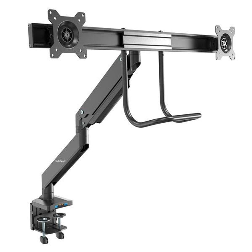 StarTech.com ARMSLIMDUAL2USB3 Flachbildschirm-Tischhalterung 81,3 cm (32") Schwarz Tisch/Bank