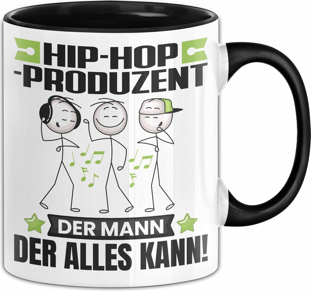 Hip-Hop-Produzent Tasse Geschenk für Hip-Hop-Produzent Der Mann Der Alles Kann Geschenkidee zum Geburtstag (Schwarz)