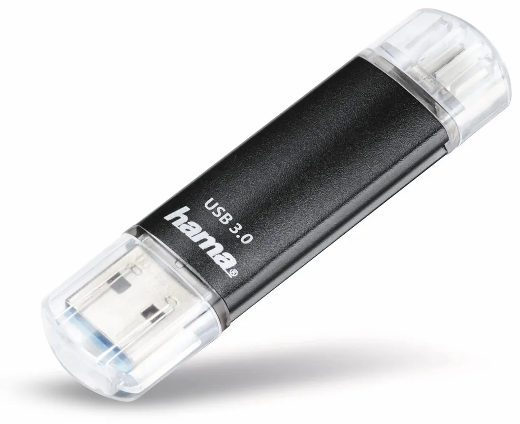 Clé USB 3.0 128 Go pour Transfert Tablette et PC Hama Laeta Twin Noire