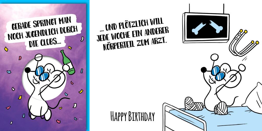 Geburtstag - Glückwunschkarte im Format 11,5 x 17 cm mit Umschlag