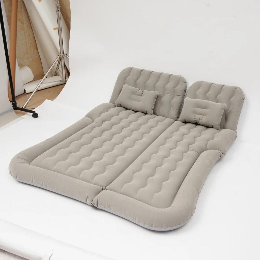 SUV Luftmatratze - Aufblasbares Auto-Bett mit Kissen - 174×126 cm - Tragkraft 300 kg - 12V 75W Elektropumpe - Beflocktes PVC - Himmelblau