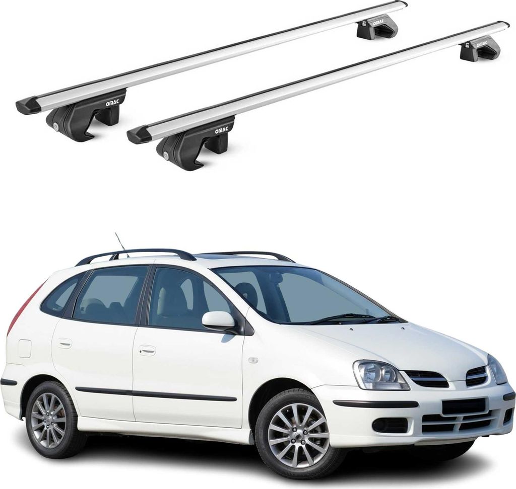 Dachträger Grundtäger für Nissan Almera Kombi 2000-2006 5tür 90kg Alu ABE Silber