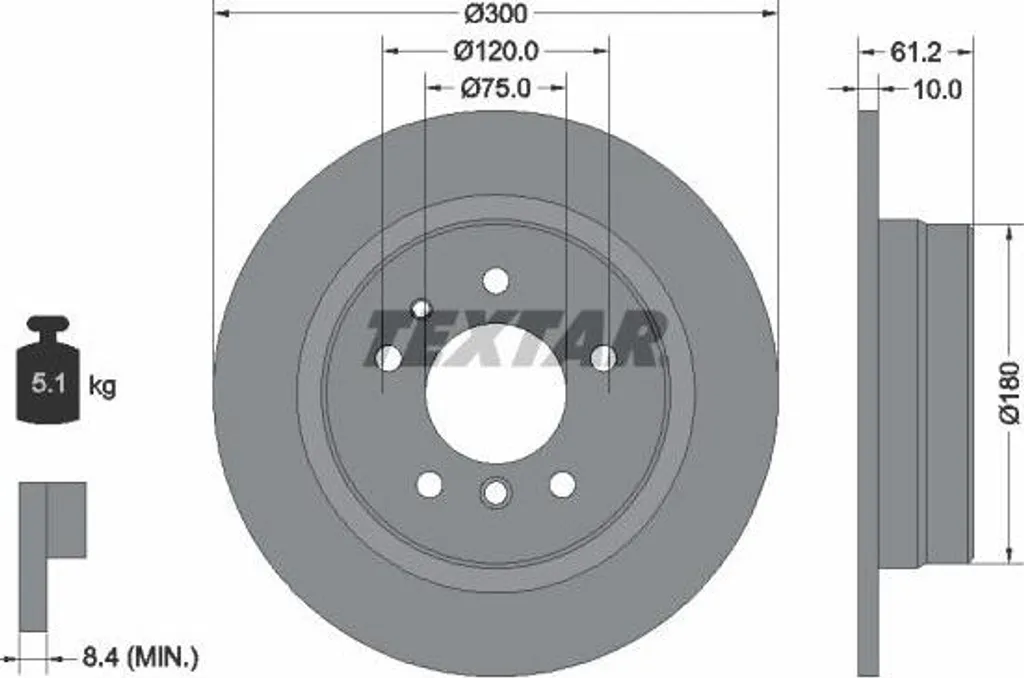 Disque de Frein TEXTAR E34 pour Entretien Système de Freinage BMW Série 5